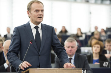 President of the European Council Donald Tusk during a debate on the last EU summit